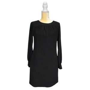 Trina Turk Dress Size 2 Long Sleeved Knee Length Scoop Neck Black